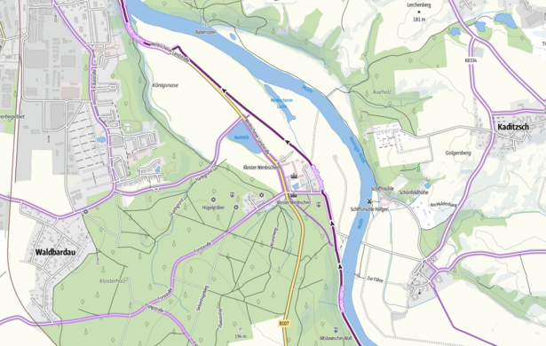 Kartenausschnitt Mulderadweg