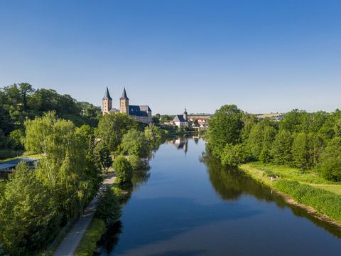 Luftbild von Rochlitz mit Schloss an der Zwickauer Mulde