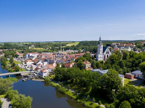 Luftbild von Penig an der Zwickauer Mulde